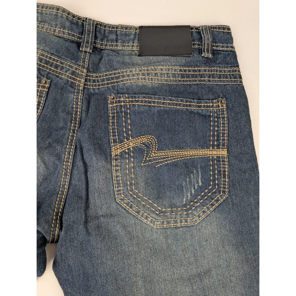 Men's 34x32 Buckle Black Jeans Bootcut Dark Wash Stretch Premium Denim Pants